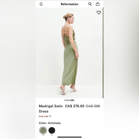 Reformation Madrigal Satin Dress - Picture 2 of 5